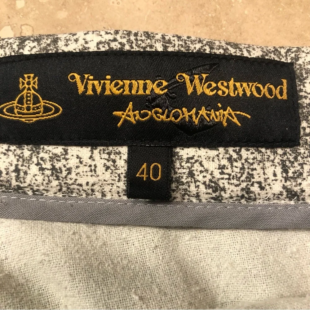 Vivien Westwood Anglomania gray & ivory silk asymmetric skirt- Size L - Picture 7 of 8